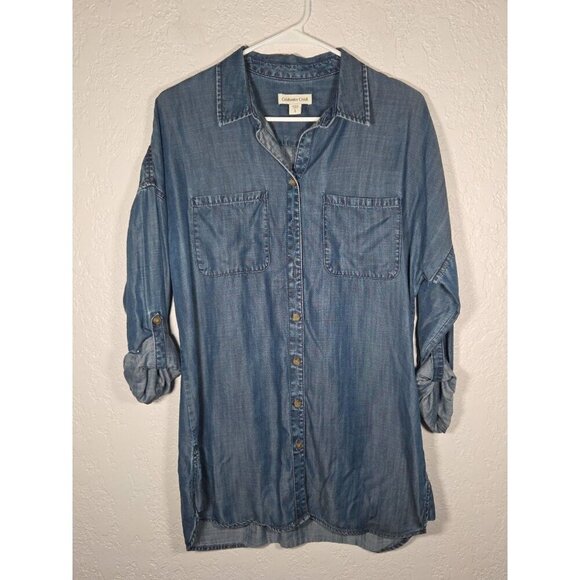 Coldwater Creek Small (8)Denim Chambray Long Sleeve Button Down Shirt Women's - Picture 1 of 5
